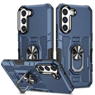 For Samsung Galaxy S22+ 5G Ring Holder Armor Hybrid Phone Case(Blue)