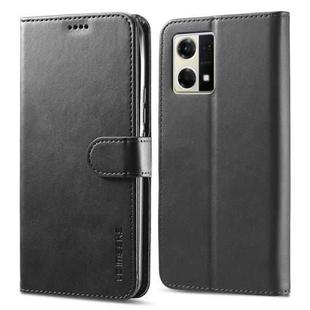 For OPPO Reno8 LC.IMEEKE Calf Texture Horizontal Flip Leather Case(Black)