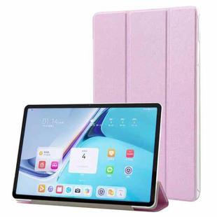 For Huawei MatePad Pro 11 2022 Silk Texture Leather Tablet Case with Three-folding Holder(Light Purple)