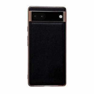 For Google Pixel 6 Genuine Leather Xiaoya Series Nano Electroplating Phone Case(Black)