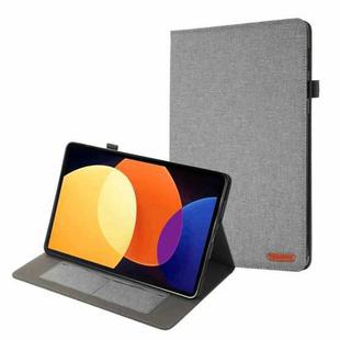For Xiaomi Pad 5 Pro 12.4 Fabric Texture Horizontal Flip Leather Tablet Case(Gray)