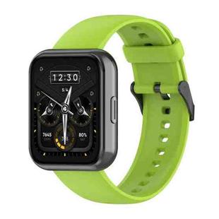 For Realme Watch 3 Solid Color Soft Silicone Watch Band(Lime Green)