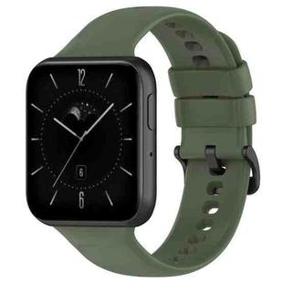 For OPPO Watch 3 Pro Solid Color Soft Silicone Watch Band(Dark Green)