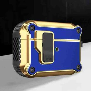 For AirPods Pro Wireless Earphone Eagle Electroplating Protective Case with Hook(Blue)