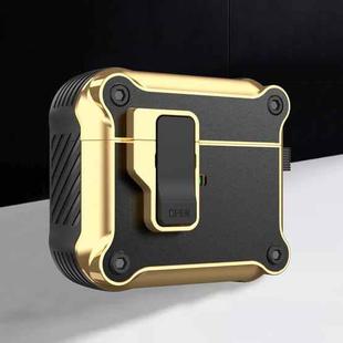 For AirPods 3 Wireless Earphone Eagle Electroplating Protective Case with Hook(Black)