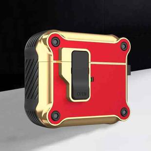 For AirPods 3 Wireless Earphone Eagle Electroplating Protective Case with Hook(Red)