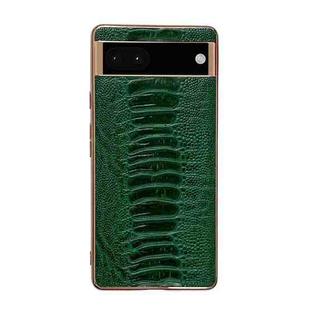 For Google Pixel 6 Pro Genuine Leather Weilai Series Nano Electroplating Phone Case(Green)