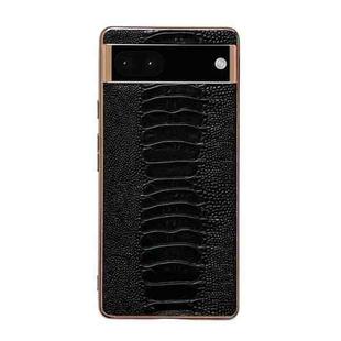 For Google Pixel 7 Pro Genuine Leather Weilai Series Nano Electroplating Phone Case(Black)