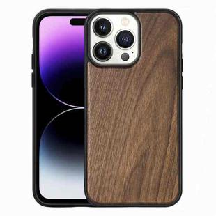 For iPhone 14 Pro Max TPU + Solid Wood Phone Case (Walnut)