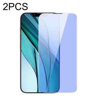 For iPhone 14 Plus / 13 Pro Max Baseus 2pcs 0.3mm Crystal Explosion-proof Anti Blue-ray Tempered Glass Film