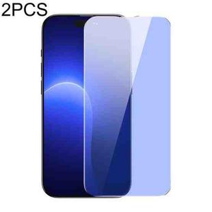 For iPhone 14 Pro 2pcs Baseus 0.3mm Full-glass Anti-blue Light Tempered Film