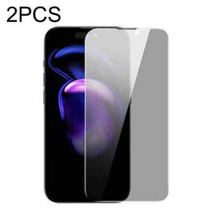 For iPhone 14 Pro 2pcs Baseus 0.3mm Crystal Peep-proof Tempered Glass Film