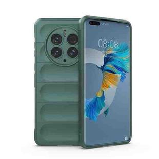 For Huawei Mate 50 Pro Magic Shield TPU + Flannel Phone Case(Dark Green)