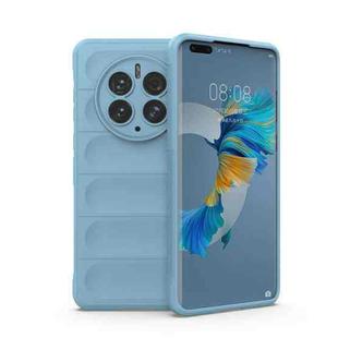 For Huawei Mate 50 Pro Magic Shield TPU + Flannel Phone Case(Light Blue)
