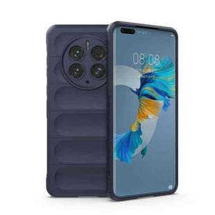 For Huawei Mate 50 Pro Magic Shield TPU + Flannel Phone Case(Dark Blue)