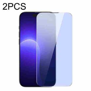 For iPhone 14 Pro 2pcs Baseus 0.3mm Crystal Anti Blue-ray Tempered Glass Film