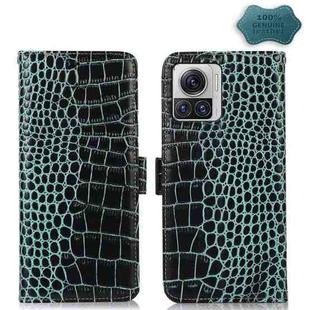 For Motorola Moto X30 Pro 5G / Edge 30 Ultra 5G Crocodile Top Layer Cowhide Leather Phone Case(Green)