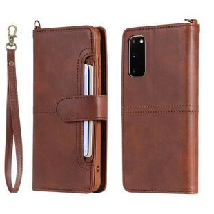 For Galaxy S20 Multifunctional Detachable Magnetic Horizontal Flip Leather Case with Card Slots & Holder & Wallet(Coffee)