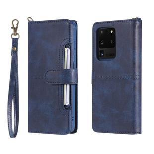 For Galaxy S20 Ultra Multifunctional Detachable Magnetic Horizontal Flip Leather Case with Card Slots & Holder & Wallet(Blue)