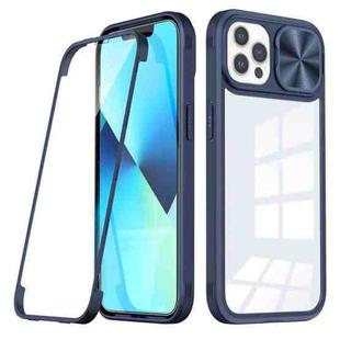 For iPhone 12 Pro Max 360 Full Body Sliding Camshield Phone Case(Blue)