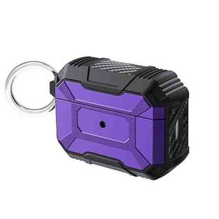 For AirPods Pro 2 Battle Armor Four-corner Shockproof Earphone Protective Cover (Purple)