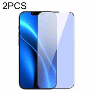 For iPhone 14 Plus / 13 Pro Max Baseus 2pcs 0.3mm Full-screen Anti Blue-ray Tempered Glass Film