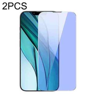 For iPhone 14 Plus / 13 Pro Max Baseus 2pcs 0.3mm Nano Crystal Anti Blue-ray Tempered Glass Film