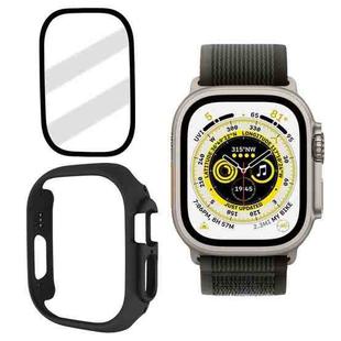 Tempered Glass Film Frosted PC Watch Case For Apple Watch Ultra 49mm / Apple Watch Ultra 2 49mm(Black)