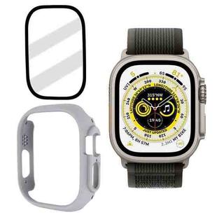 Tempered Glass Film Frosted PC Watch Case For Apple Watch Ultra 49mm / Apple Watch Ultra 2 49mm(Light Grey)