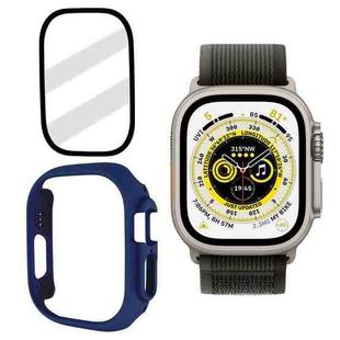 Tempered Glass Film Frosted PC Watch Case For Apple Watch Ultra 49mm / Apple Watch Ultra 2 49mm(Dark Blue)