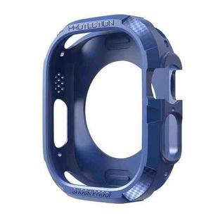 Three-proof TPU Carbon Fiber Protective Case For Apple Watch Ultra 49mm / Apple Watch Ultra 2 49mm(Blue)