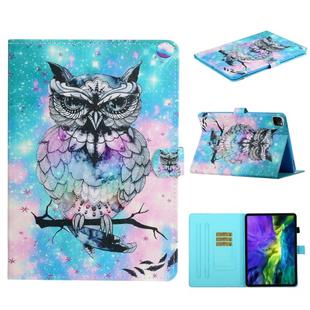 For iPad 11 Pro (2020) Painted Car Line TPU Horizontal Flip Leather Tablet Case with Holder & Card Slot & Sleep / Wake-up Function(Owl)