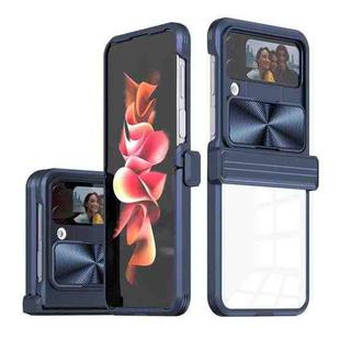 For Samsung Galaxy Z Flip4 360 Full Body Sliding Camshield Phone Case(Blue)
