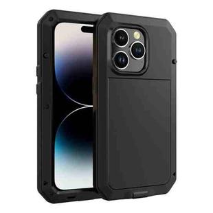 For iPhone 14 Pro Max Shockproof Waterproof Silicone + Zinc Alloy Case (Black)