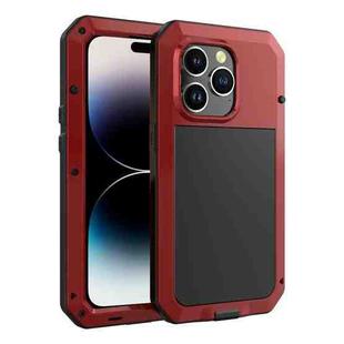 For iPhone 14 Pro Max Shockproof Waterproof Silicone + Zinc Alloy Case (Red)