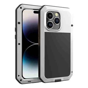 For iPhone 14 Pro Max Shockproof Waterproof Silicone + Zinc Alloy Case (Silver)