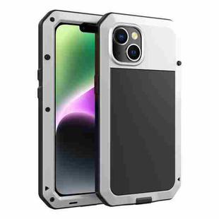 For iPhone 14 Shockproof Waterproof Silicone + Zinc Alloy Case (Silver)