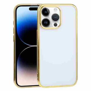 For iPhone 14 Pro Max Ultra-thin Electroplating TPU Phone Case (Gold)