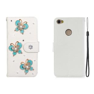 For Redmi Note 5A Horizontal Flip Solid Color Rhinestones Leather Case with Card Slot & Wallet & Holder(Three Butterflies)