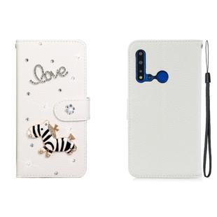 For Huawei P20 Lite 2019 Horizontal Flip Solid Color Rhinestones Leather Case with Card Slot & Wallet & Holder(Trojan)