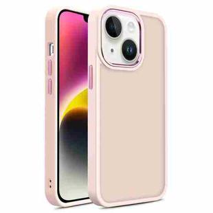 For iPhone 14 Plus Shield Skin Feel PC + TPU Phone Case (Pink)