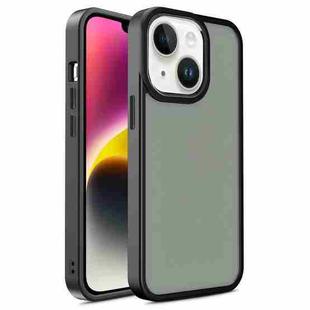 For iPhone 14 Plus Shield Skin Feel PC + TPU Phone Case (Black)