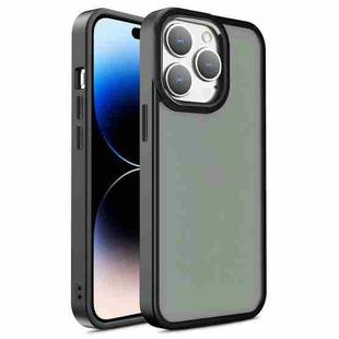 For iPhone 14 Pro Shield Skin Feel PC + TPU Phone Case(Black)