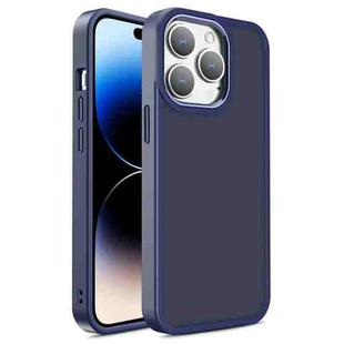 For iPhone 14 Pro Shield Skin Feel PC + TPU Phone Case(Navy Blue)