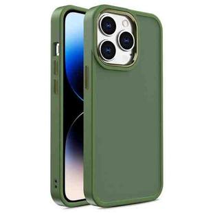 For iPhone 14 Pro Shield Skin Feel PC + TPU Phone Case(Dark Green)