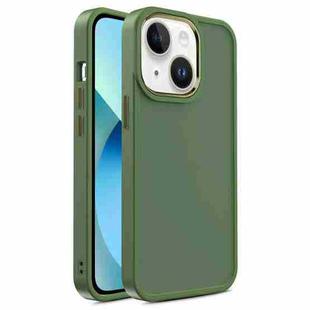 For iPhone 13 Shield Skin Feel PC + TPU Phone Case(Dark Green)