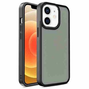 For iPhone 12 / 12 Pro Shield Skin Feel PC + TPU Phone Case(Black)