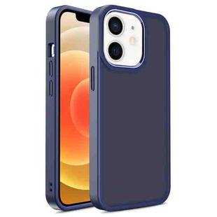 For iPhone 12 / 12 Pro Shield Skin Feel PC + TPU Phone Case(Navy Blue)
