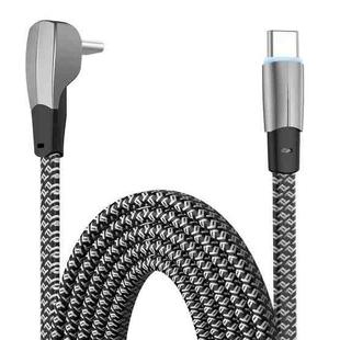 3A USB-C/Type-C to USB-C/Type-C Elbow Fast Charge Data Cable, Length:2m(Grey)