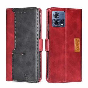 For Motorola Edge S30 Pro 5G/Edge 30 Fusion Contrast Color Side Buckle Leather Phone Case(Red + Black)